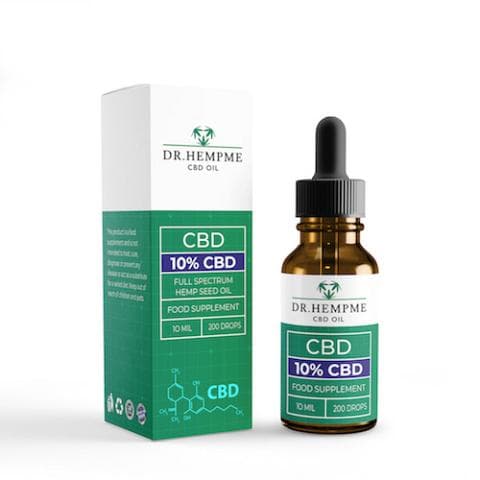 CBD oil 10% bottle and box, Dr. Hemp Me Ireland